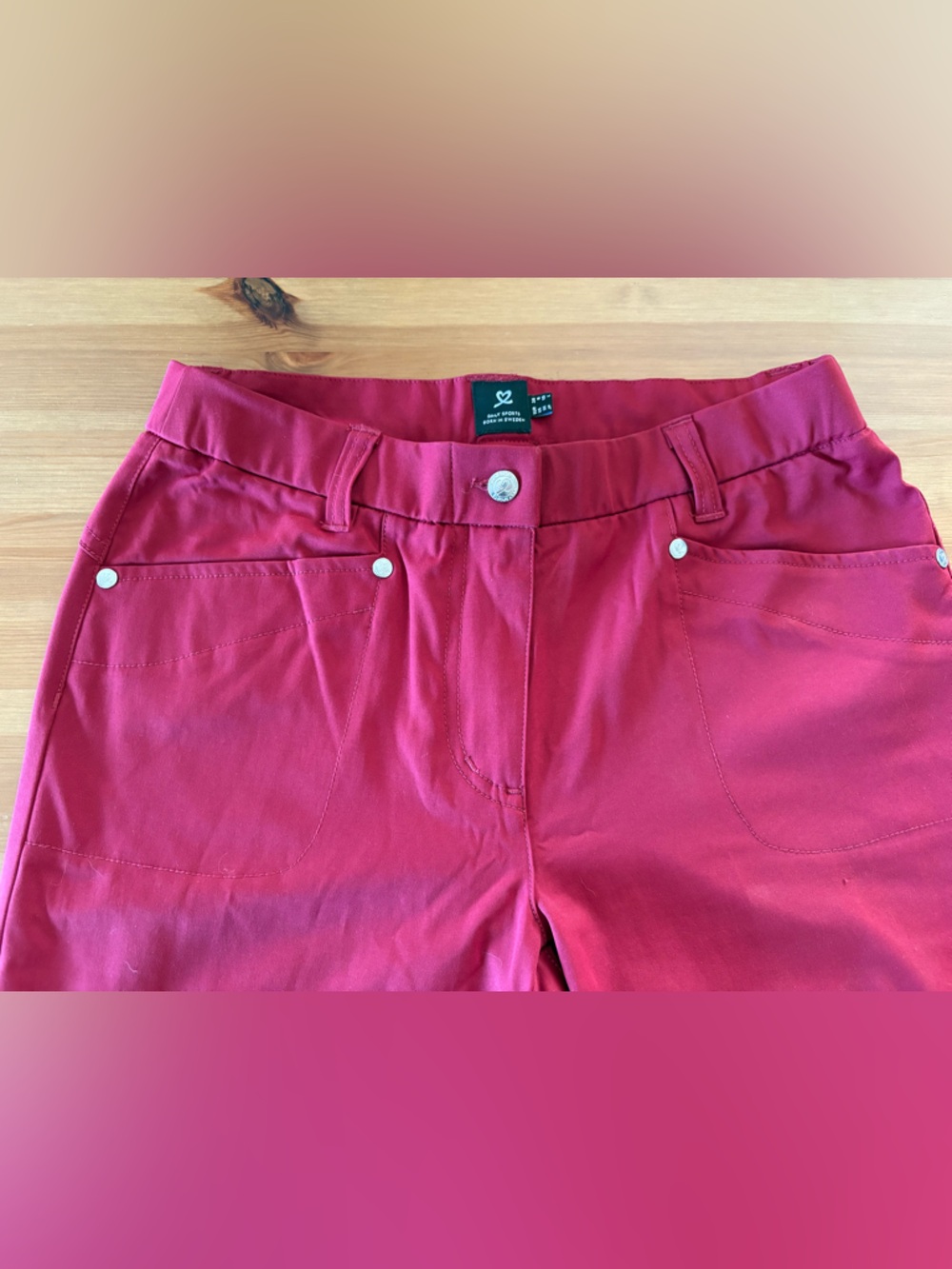 Daily Sports Lyric Umbria Red Performance Golf Trousers Size 6 - Picture 6 of 14